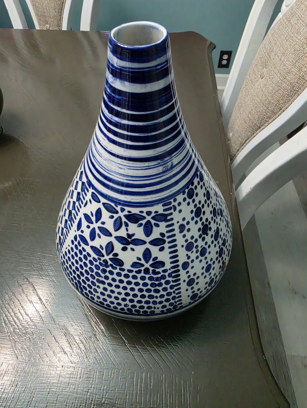 Blue and White Decorative Ceramic Vase - Brand